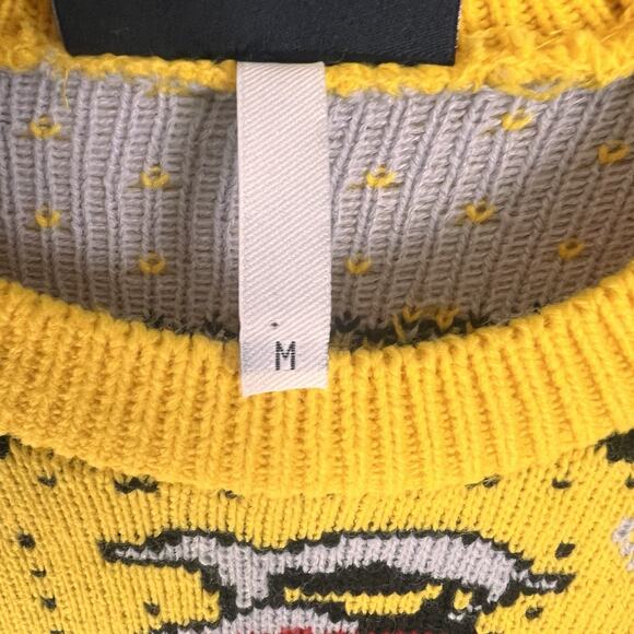 Harry Potter Hufflepuff Sweater Mens Sz M Yellow Black Christmas Unisex Knit - Picture 5 of 8
